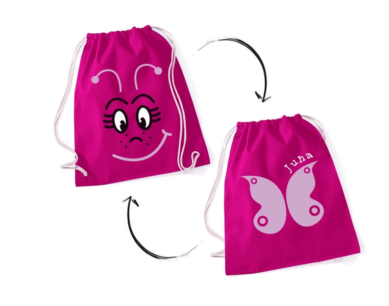 Kindergartentasche Kinderrucksack Schmetterling Individualisierbar Personalisierbar mit Namen Bild 1