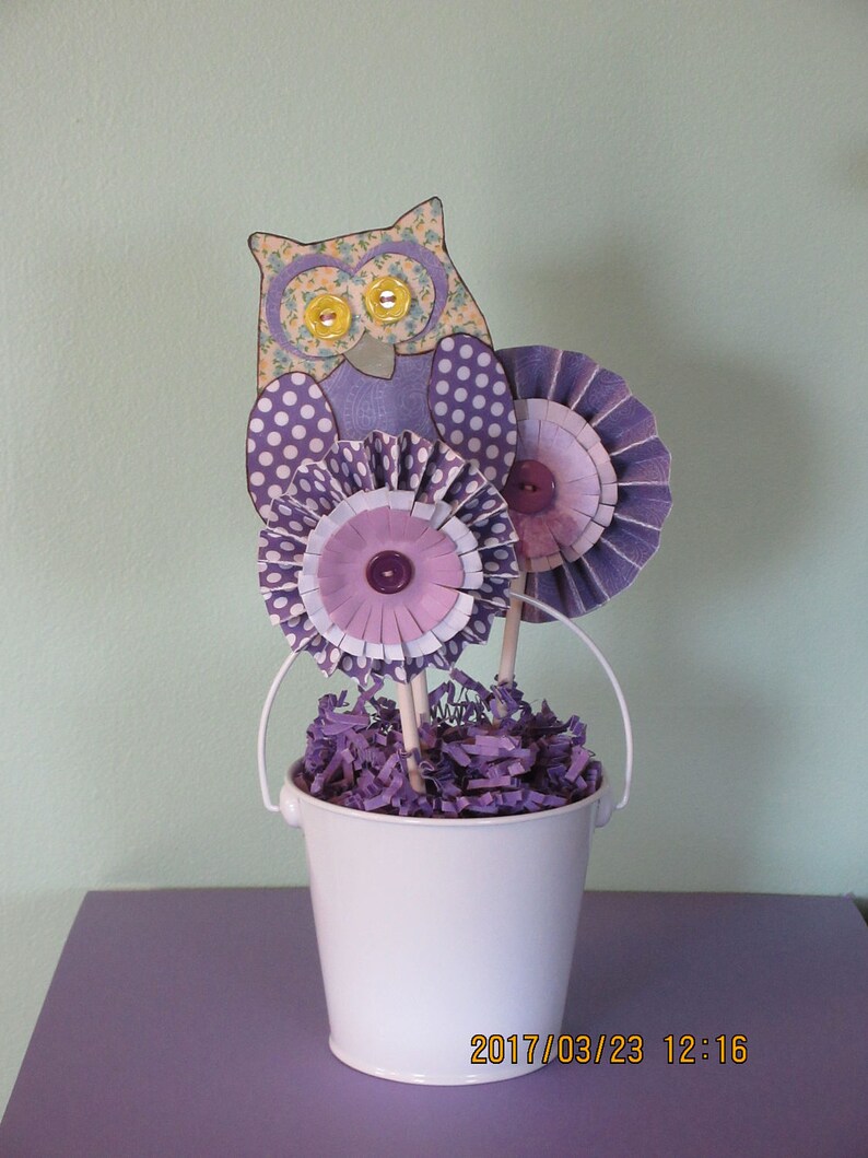 Baby Shower Table Centerpiece/ Cute as a Button/ Owl Theme Etsy