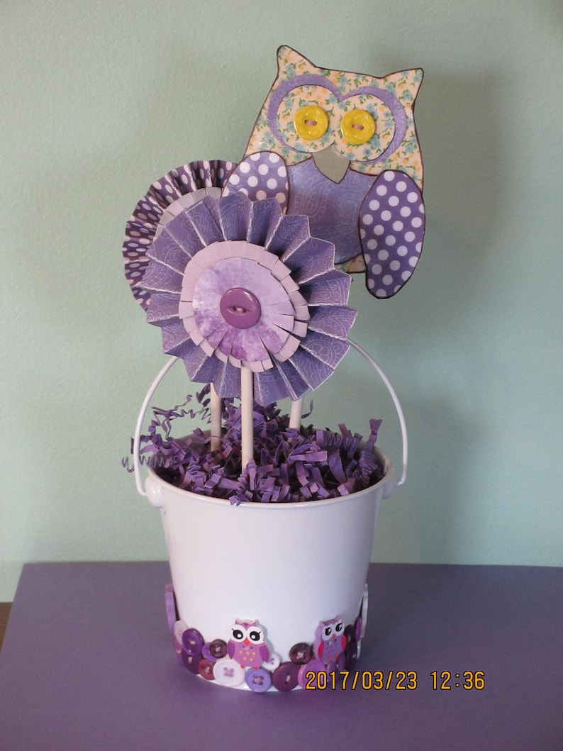 Baby Shower Table Centerpiece/ Cute as a Button/ Owl Theme Etsy