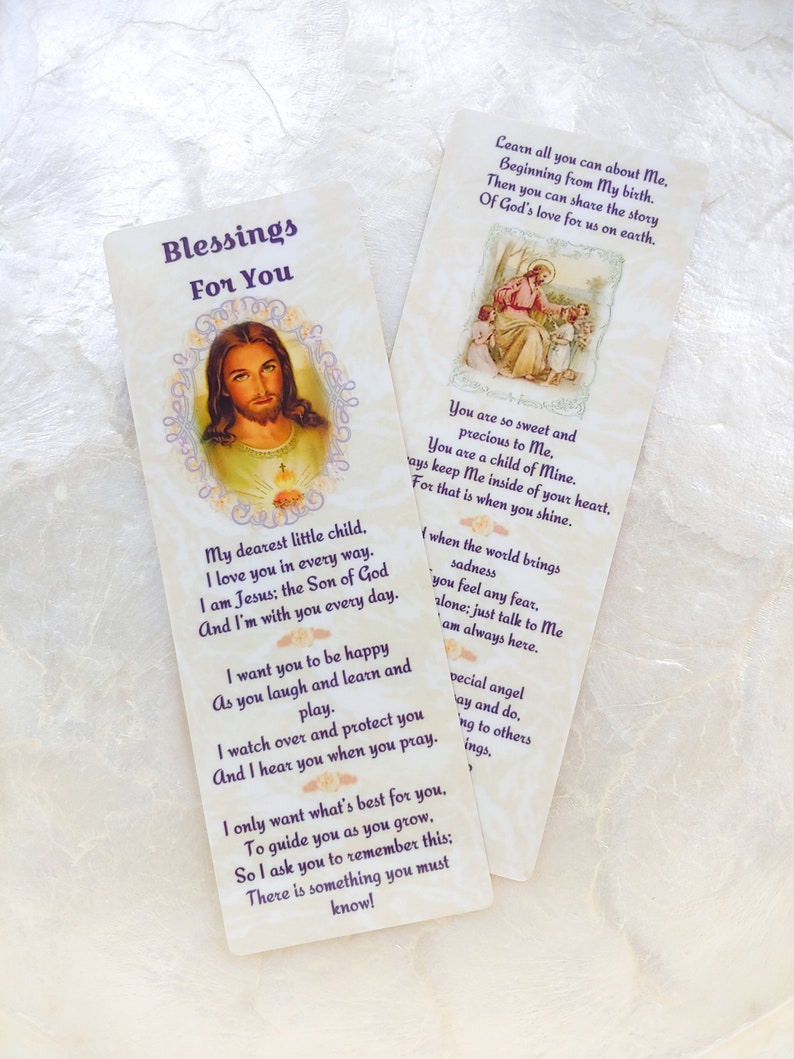 Christian Child Bookmark & Cross BraceletBlessings For You PrayerTeaching About JesusSunday School GiftYouth Group GiftTrusting Souls image 5