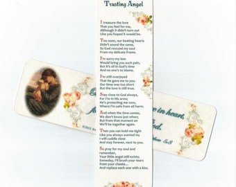 Marcador de ángel de confianza, tarjeta de recuerdo de aborto espontáneo