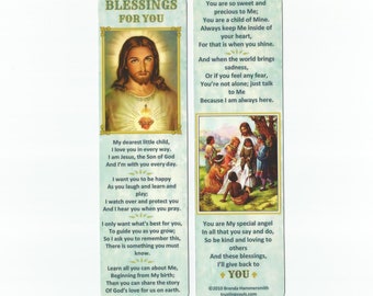 Marcapáginas cristiano para niños, oración para niños y niñas