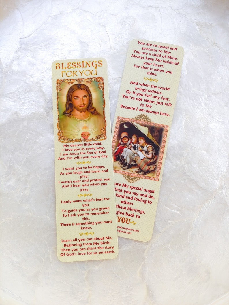 Christian Child Bookmark & Cross BraceletBlessings For You PrayerTeaching About JesusSunday School GiftYouth Group GiftTrusting Souls image 7