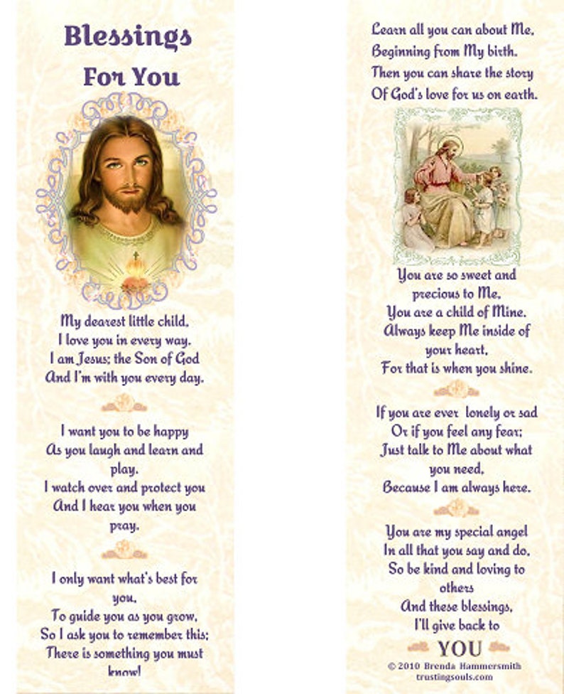 Christian Child Bookmark & Cross BraceletBlessings For You PrayerTeaching About JesusSunday School GiftYouth Group GiftTrusting Souls image 6