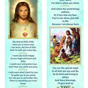 Christian Child Bookmark & Cross BraceletBlessings For You PrayerTeaching About JesusSunday School GiftYouth Group GiftTrusting Souls image 3