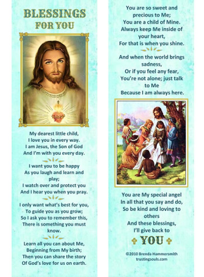 Christian Child Bookmark & Cross BraceletBlessings For You PrayerTeaching About JesusSunday School GiftYouth Group GiftTrusting Souls image 3