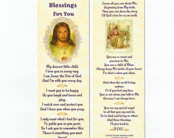 Girls Christian Bookmark ~ "Blessings For You" Prayer ~ Original Poem Teaching about Jesus ~ Sunday School, Youth Group Gift