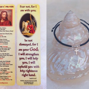Womens Army Deployment Gift- Soldier’s Prayer Bookmark with 925 Silver Cross Macramé Bracelet