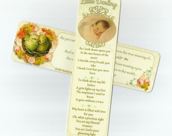 Marcapáginas para bebé niño con dije de corazón azul plateado