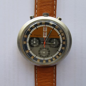Rare vintage VALJOUX 7750  MAGALEX Chrono BULLHEAD automatic chronograph , 1970 70&#39;s 70s Unique