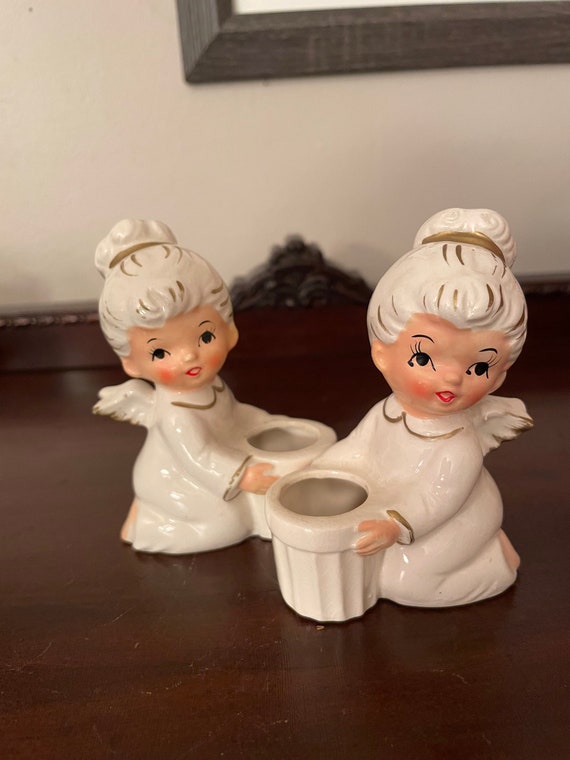 Vintage Angel Candle Holders Etsy