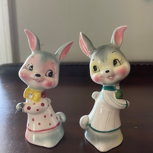 HTF Vintage Enesco Bunny Shakers