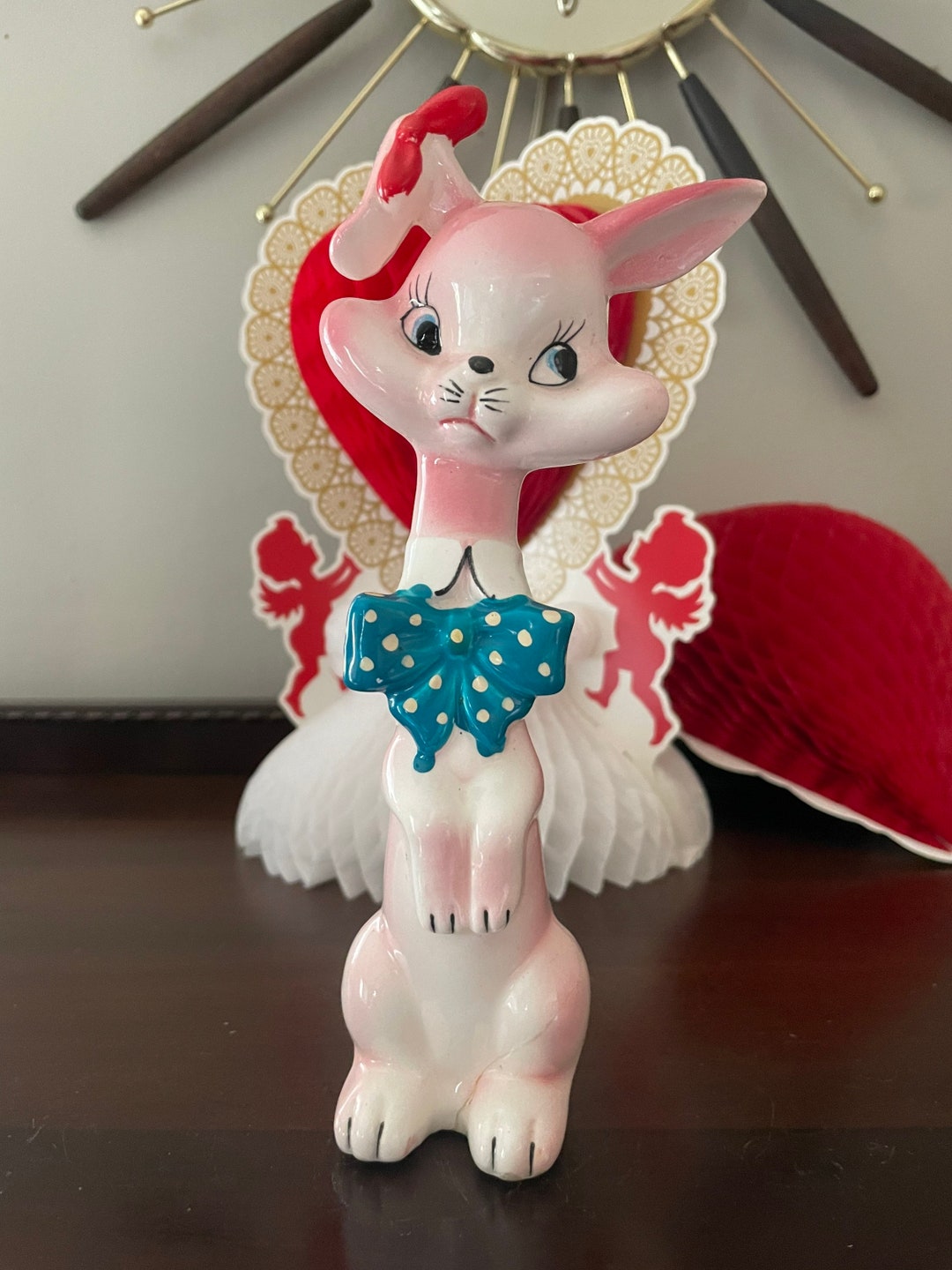 Vintage Anthropomorphic Pink Bunny Shaker - Etsy