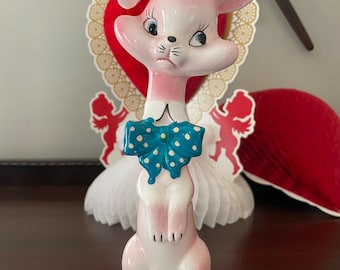 Vintage Anthropomorphic Pink Bunny Shaker