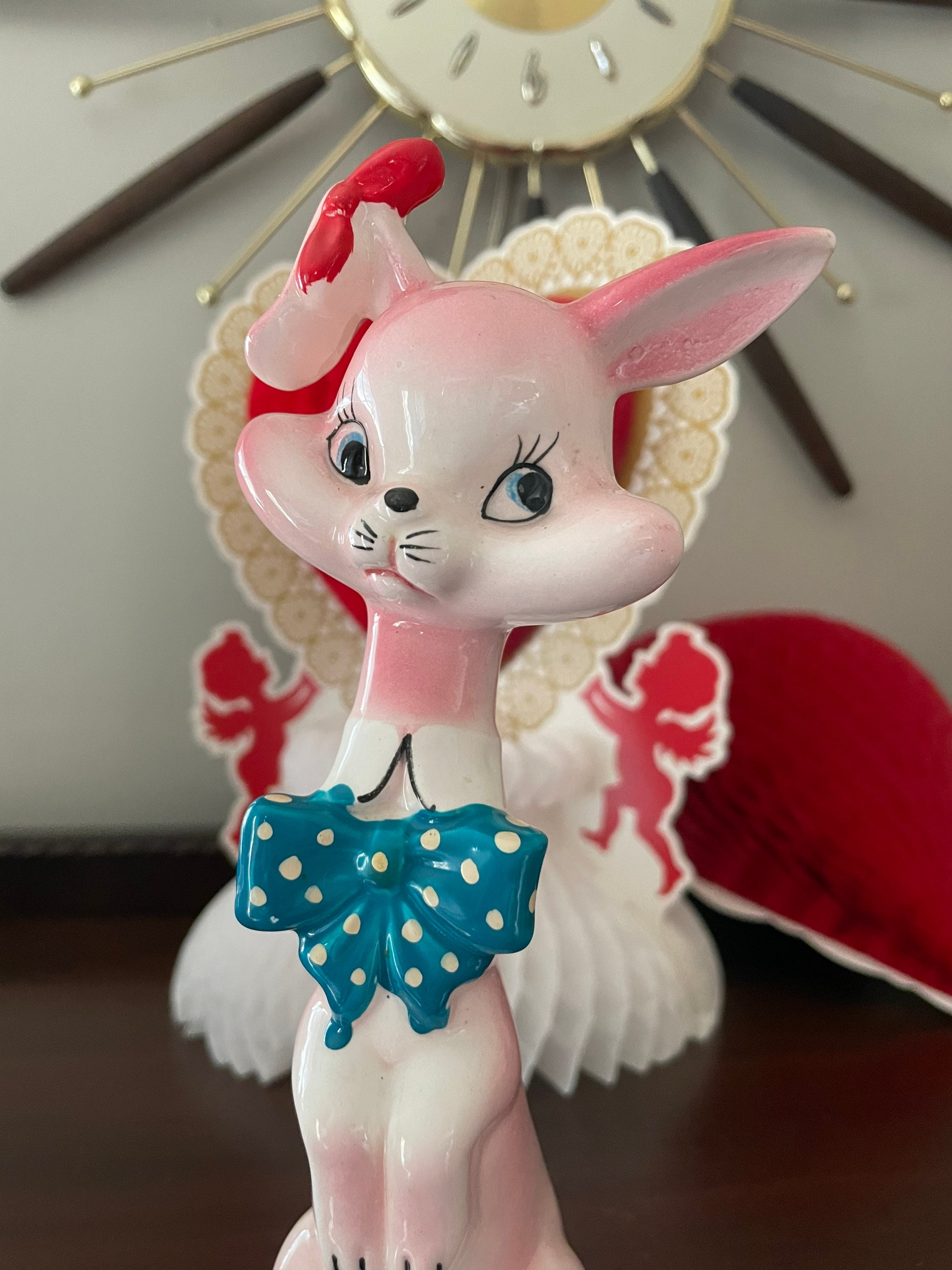 Vintage Anthropomorphic Pink Bunny Shaker - Etsy