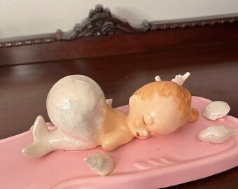 Vintage ceramic mermaid