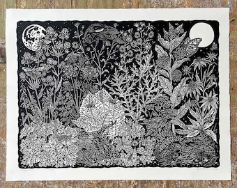 Prairie b+w on Paper by Wendi Dibbern - Original Handprinted Artwork