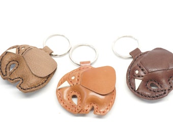 chicken charm keychain 100% genuine Leather, Leather small gift,leather key chain, leather key fob,key holder