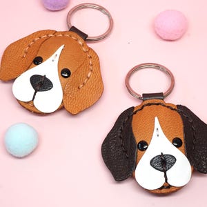 Personalized Beagle Dog Keychain - Cute Beagle gift for dog lovers - Custom Dog Key Ring - Beagle Bag Charm