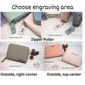 Personalized RFID Full Grain Leather Wallet – Slim Coin Purse, Gift for Her image 15