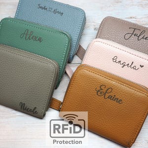 Personalized RFID Full Grain Leather Wallet – Slim Coin Purse, Gift for Her image 4