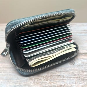 RFID Leather credit card holder, RFID card wallet, Zip around purse wallet, Bifold credit card holder, Card storage
