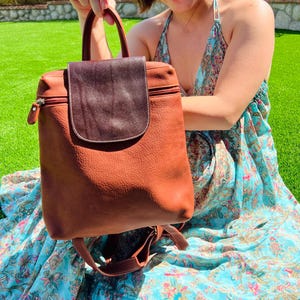 Mochila de piel auténtica - Mochila de viaje - Mochila de piel para mujer