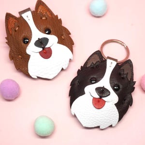 Border Collie keychain - Sheltie Keychain - Handmade Dog Bag Charm - Personalized Pet gift