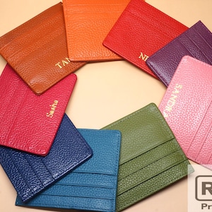 RFID-creditcardhouder - slanke creditcardportemonnee, gepersonaliseerde portemonnee voor heren en dames, minimalistische leren kaarthouder