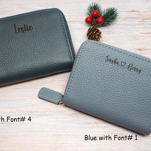 Personalized RFID Full Grain Leather Wallet – Slim Coin Purse, Gift for Her image 8