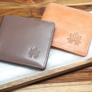 Cartera plegable de cuero para hombre con bolsillo para monedas