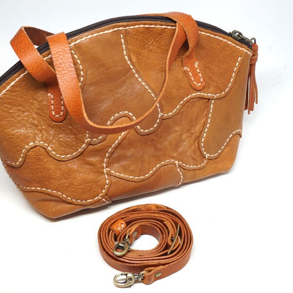 Leather Zipper Tote Etsy