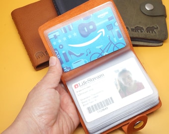 Handmade Leather Credit Card Holder: 18-Card Organizer