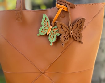 Handmade Leder Schmetterling Taschenanhänger: Geldbörse Tote Accessoire