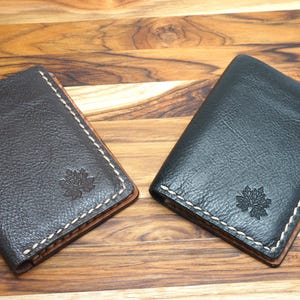 Cartera de cuero para hombre - Cartera delgada plegable - Cartera de bolsillo - Tarjetero de cuero artesanal para hombre