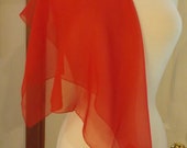 Saks Fifth Avenue Sheer Red Medium Silk Scarf NWT, Designer Scarf, Retro Fashion, Natural Silk Scarf, Sheer Scarf, Accessory, Scarf