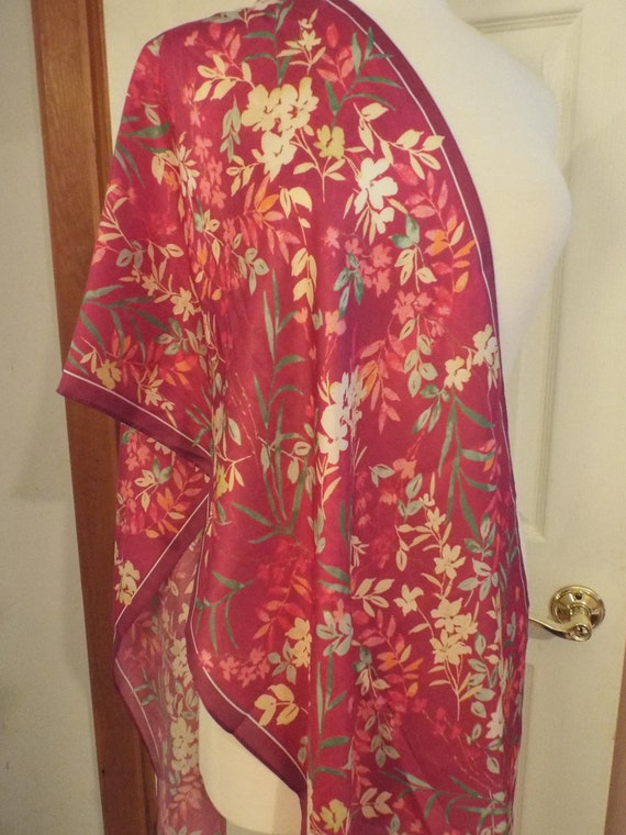 Lauren Ralph Lauren Silk Floral Long Scarf Designer Silk - Etsy