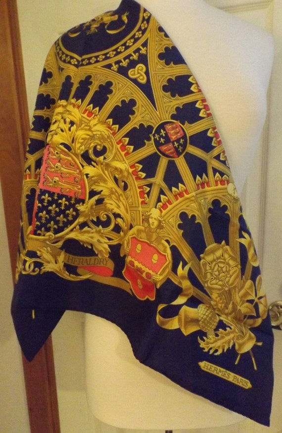Authentic Hermès British Heraldy Silk Scarf Luxury Scarf | Etsy