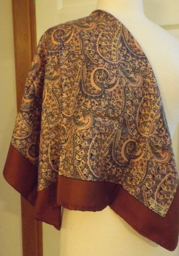 Liberty of London Paisley Silk Designer Scarf, Ret