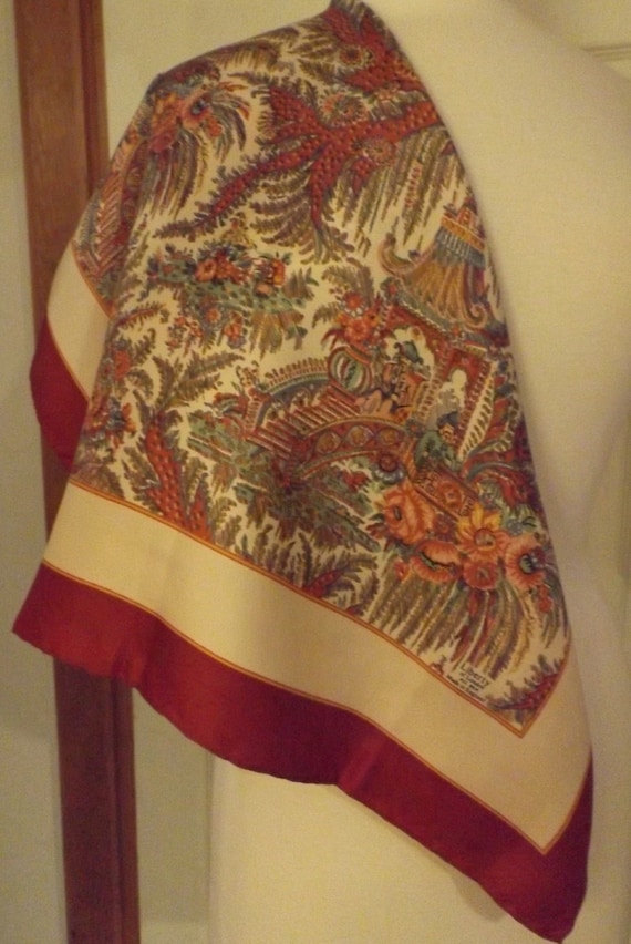 Liberty of London Pagoda Motif Silk Designer Scarf