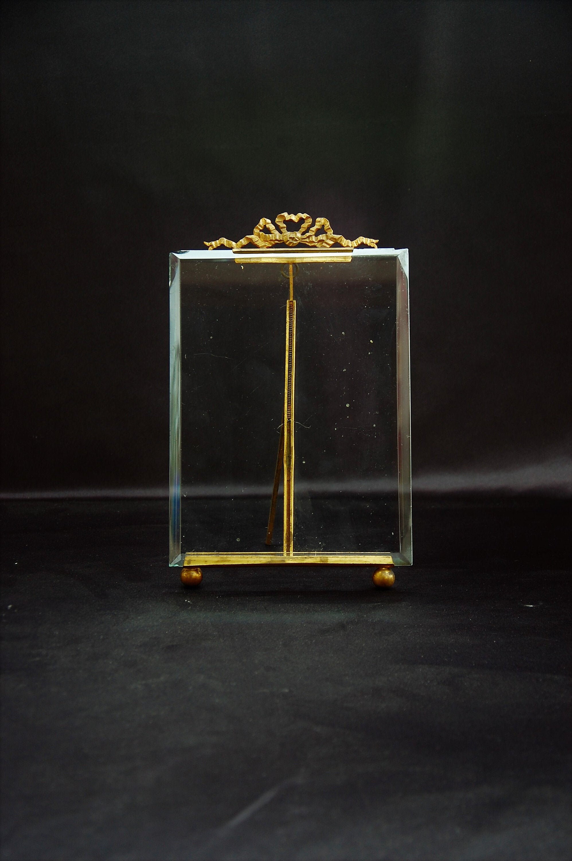 Français Cadre en Verre Antique