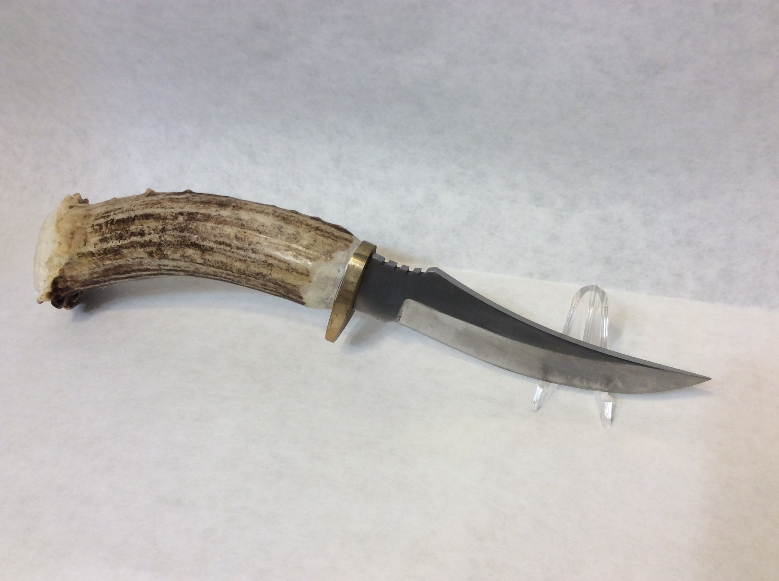 No 5 Deer Antler Handle Upswept Skinning Knife Etsy
