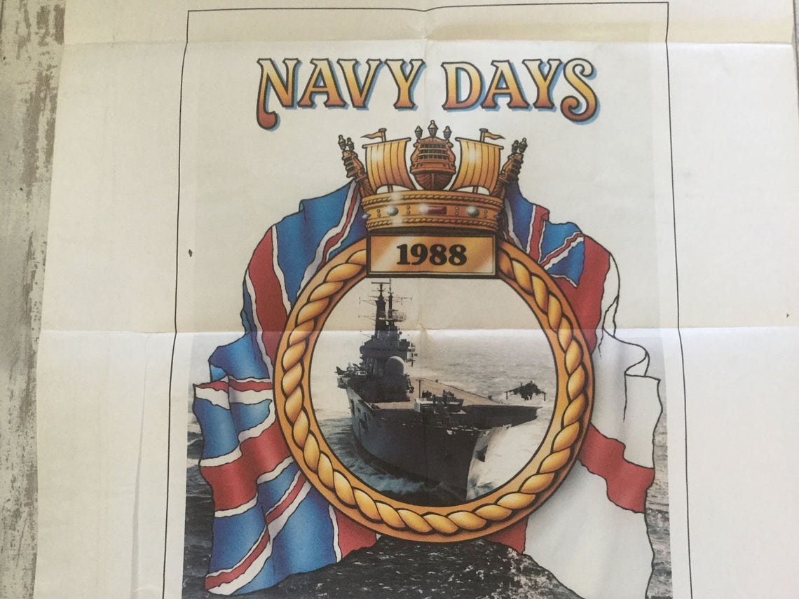 Vintage 80's British Rail Poster. Portsmouth Navy Days Etsy UK