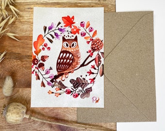 Postcard - Autumn Owl 2