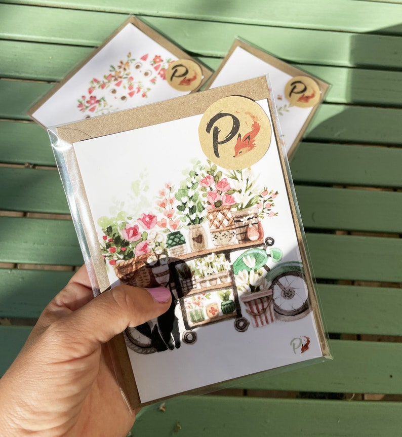 Set de 2 cartes postales Chats fleuristes image 6