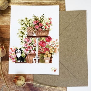Set de 2 cartes postales Chats fleuristes image 3