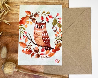 Postkarte - Herbsteule 1