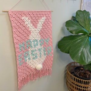 Easter C2C Wall Hanging Crochet Pattern - INSTANT DOWNLOAD