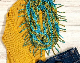 Cortez Boho Fringe Cowl Crochet Pattern - PDF DOWNLOAD