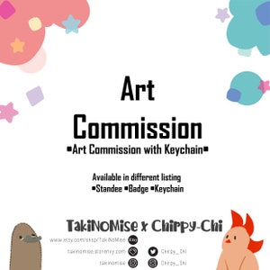 Art commission with acrylic keychain